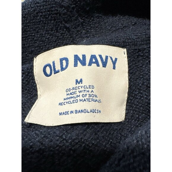 OLD NAVY Patterned Pullover Sweater Hoodie Fair Isle Winter Blue Orange Medium - Picture 5 of 6